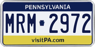 PA license plate MRM2972
