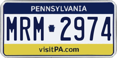 PA license plate MRM2974