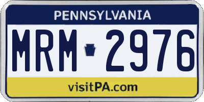 PA license plate MRM2976