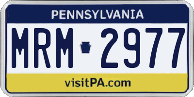 PA license plate MRM2977