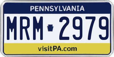 PA license plate MRM2979