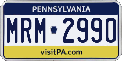 PA license plate MRM2990