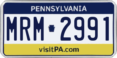 PA license plate MRM2991