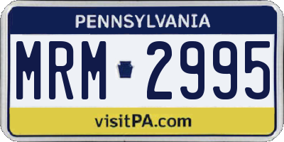 PA license plate MRM2995
