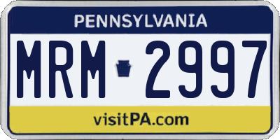 PA license plate MRM2997
