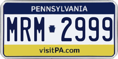 PA license plate MRM2999