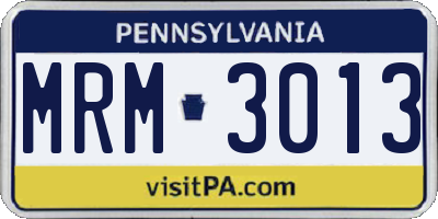 PA license plate MRM3013