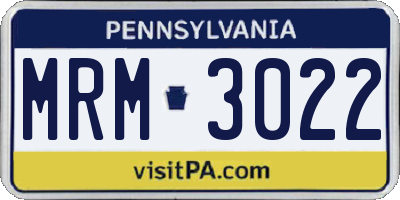 PA license plate MRM3022