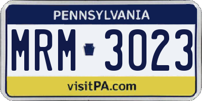 PA license plate MRM3023
