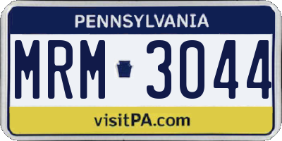 PA license plate MRM3044