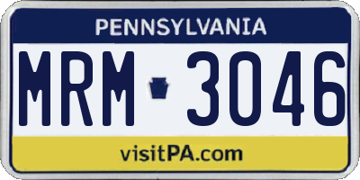 PA license plate MRM3046