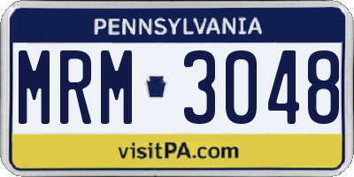 PA license plate MRM3048