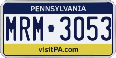 PA license plate MRM3053