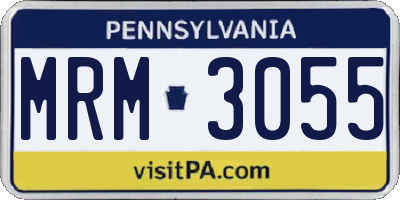 PA license plate MRM3055