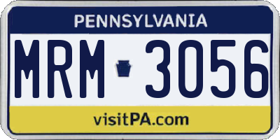 PA license plate MRM3056
