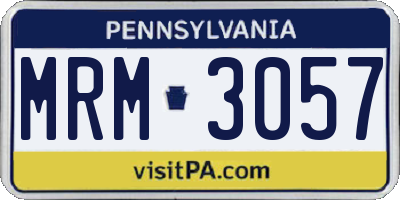 PA license plate MRM3057