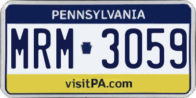 PA license plate MRM3059