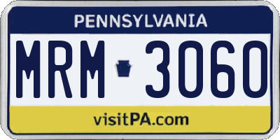PA license plate MRM3060