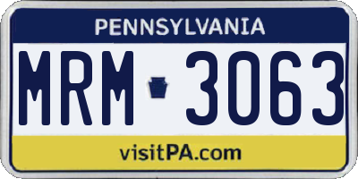 PA license plate MRM3063