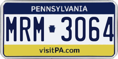 PA license plate MRM3064