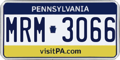PA license plate MRM3066