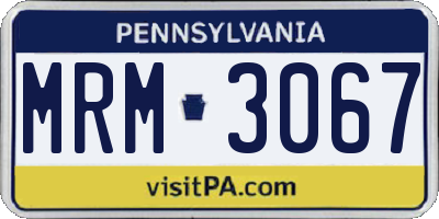 PA license plate MRM3067