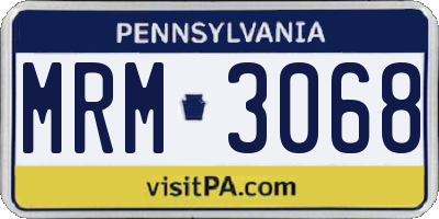 PA license plate MRM3068