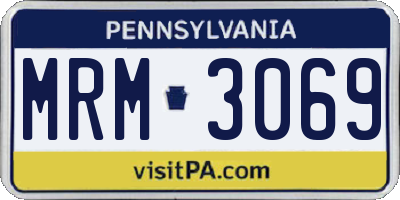 PA license plate MRM3069