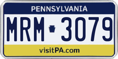 PA license plate MRM3079