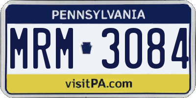 PA license plate MRM3084