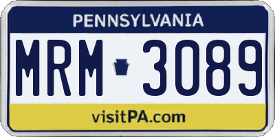 PA license plate MRM3089