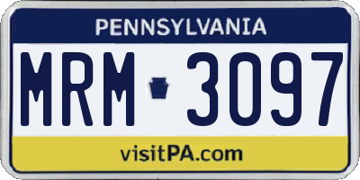 PA license plate MRM3097