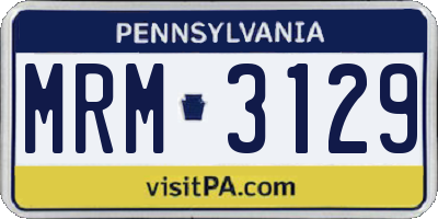 PA license plate MRM3129