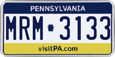 PA license plate MRM3133