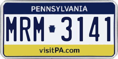PA license plate MRM3141