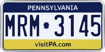 PA license plate MRM3145
