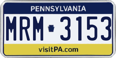 PA license plate MRM3153