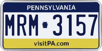 PA license plate MRM3157