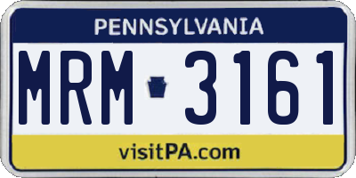 PA license plate MRM3161