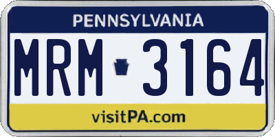 PA license plate MRM3164