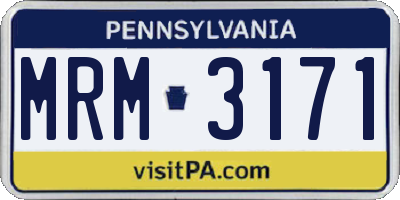 PA license plate MRM3171