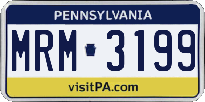 PA license plate MRM3199