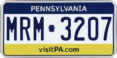 PA license plate MRM3207