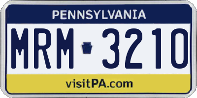 PA license plate MRM3210