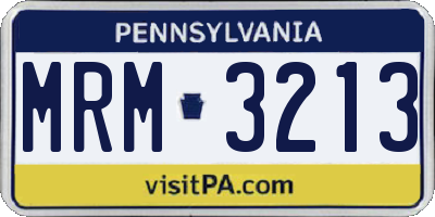 PA license plate MRM3213