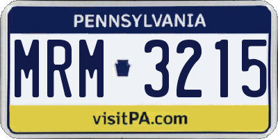 PA license plate MRM3215