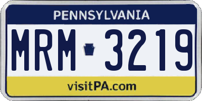 PA license plate MRM3219