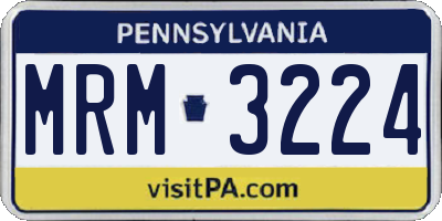 PA license plate MRM3224
