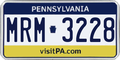 PA license plate MRM3228