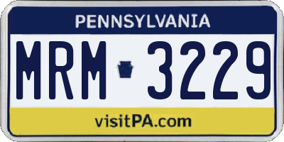 PA license plate MRM3229